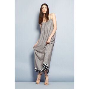 VINCE 100% Silk Printed Flowy Maxi Dress